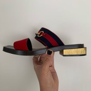 Leather Stripe Gucci Sandals